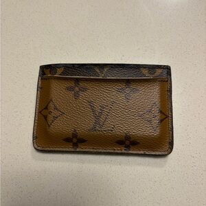 Louis Vuitton Tan and Black Monogram Card Holder